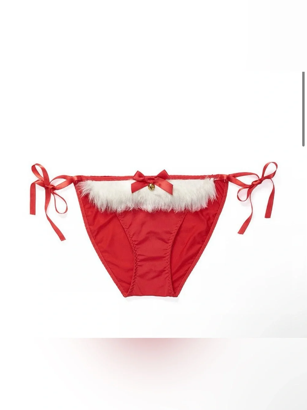 Adore Me True Red Santa Baby Faux Fur Bikini Panties NWT ⁠Medium